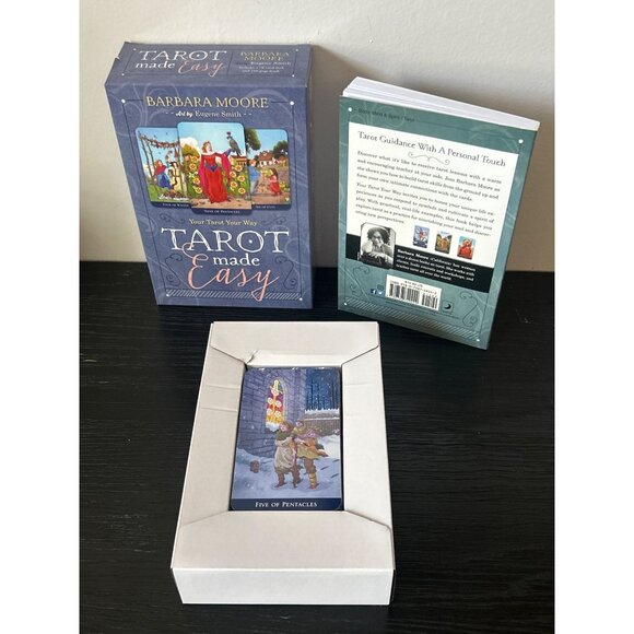 "Tarot Made Easy" by Barbara Moore 78-Card Deck & 216-Page Guidebook Set 2016 - Picture 4 of 4
